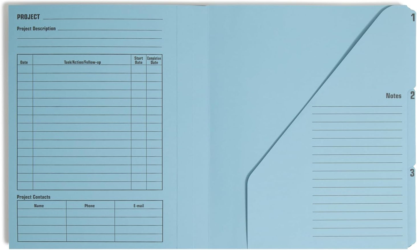 Smead Project Organizer, 10 Pockets, Closed Sides, Preprinted Templates, Reinforced Tabs, Letter Size, Navy/Lake Blue (89200)