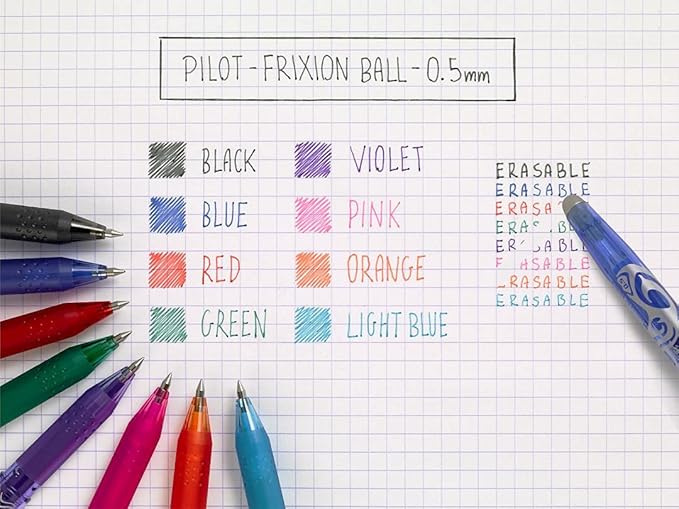 Pilot Frixion Erasable Rollerball Pen 0.7 mm Tip - Black, Single Pen