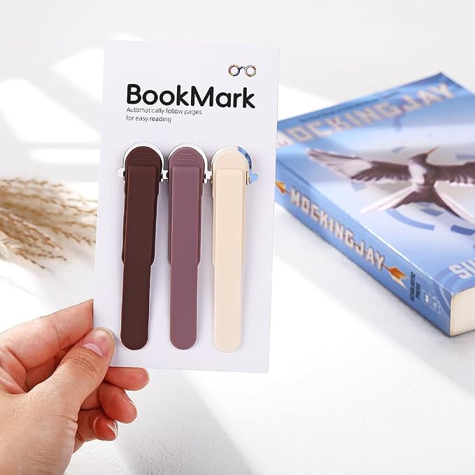 9Pcs Automatic Smart Bookmark, Book Marks for Reading Women Men Kids Book Lovers, Silicone Auto Book Mark Bookmarks for Reading, Unique Book Marker Bookmark Clip Page Holder Accessories