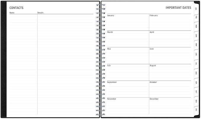 Blue Sky 2027 18 Month Large Print Monthly Planner Calendar, July 2026 - December 2027, 8" x 10", Monthly Layout, Flexible Cover, Durable Twin wire Binding, Laminated Tabs, Solid Black