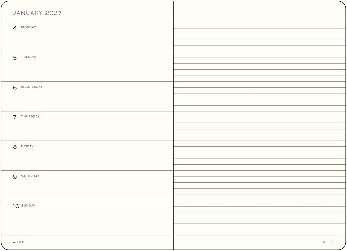 LEUCHTTURM1917 - Weekly Planner and Notebook Softcover Medium A5, 18-month, July 2026 - December 2027, English, Black