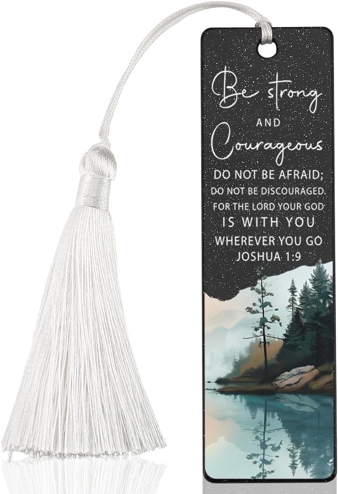Christian Encouragement Bookmark, Empowering Gift for Believers, Heartening Present for Spiritual Readers, Believer Eempowerment Gift, Unique Forest & Scripture Design Bookmark, WCB34