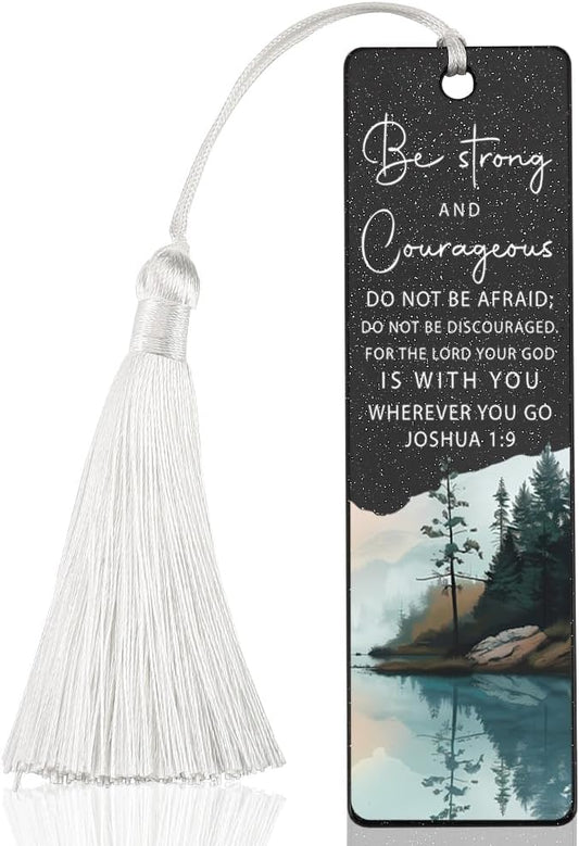 Christian Encouragement Bookmark, Empowering Gift for Believers, Heartening Present for Spiritual Readers, Believer Eempowerment Gift, Unique Forest & Scripture Design Bookmark, WCB34
