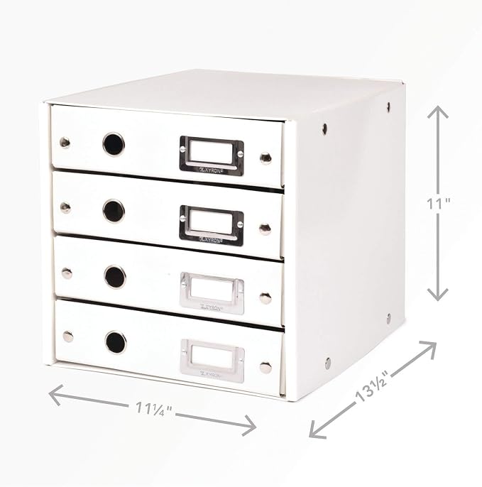 Xyron Click N Store 4-Drawer Craft Storage Box, 11-1/4" x 13-1/2" x 11", White (627126)