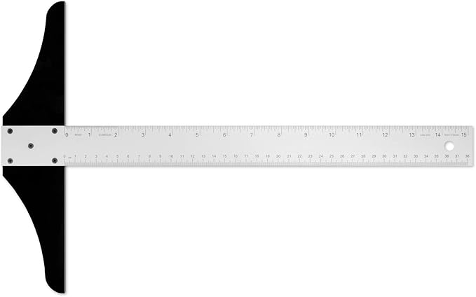 Alumicolor 15-inch Non Slip Standard Aluminum T-Square for Art Framing & Drafting, Silver