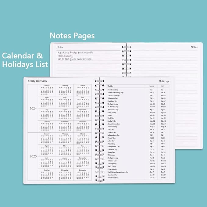 Nokingo Undated Planner for 2026 or Any Year - Weekly & Monthly Organizer Notebook & Journal to Track Goals, 5.85" x 8.25", Perfect to Organize Your Daily Life, Floral Weekly Monthly Planner Undated