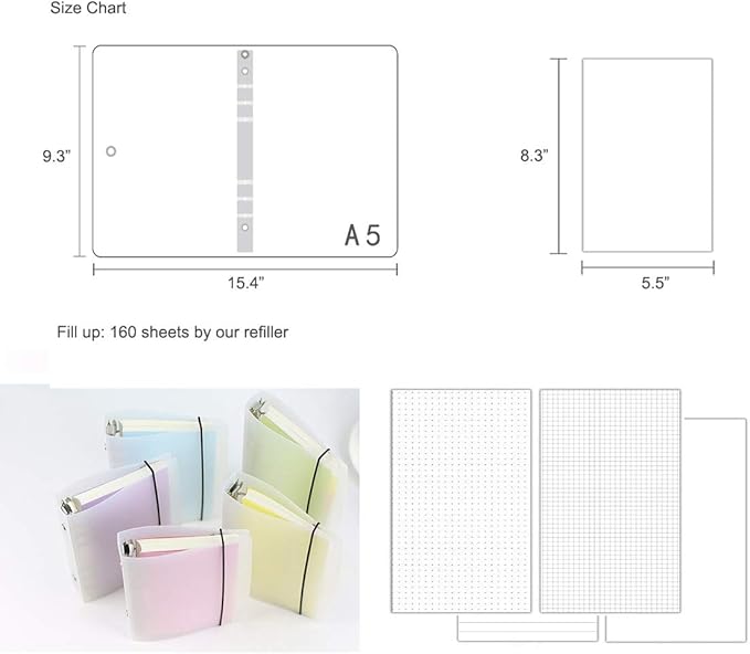 A5 PP Binder with Pages & Binder Pocket Set, White
