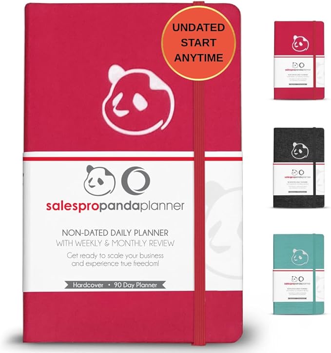 Planner 2026 – Red Panda Planner Sales Pro Daily Planner for Sales Reps | 90-Day Undated Goal, Productivity, & Sales Tracker | Business Planner with Monthly, Weekly & Daily Layout