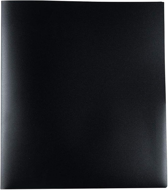 JAM PAPER Heavy Duty Plastic Multi Pocket Folders - 10 Pocket Organizer - Black - 2/Pack
