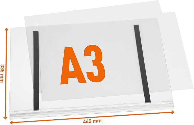 Durable Water-Resistant Tabloid Magnetic Sign Holder - Pack of 5 Transparent Document Holders - 11.7" x 16.5" Inches Document Display - IPX5 Tested and Perfect for Outdoor Information Displays