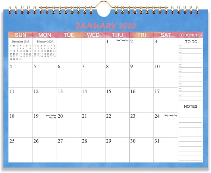 Calendar 2026 - Wall Calendar Runs from Jan 2026 to Dec 2026-12 Monthly Calendar with Thick Paper for Planning and Organizing for Home or Office, Calender Planner, 8.5 x 11 In 2026 Calendars