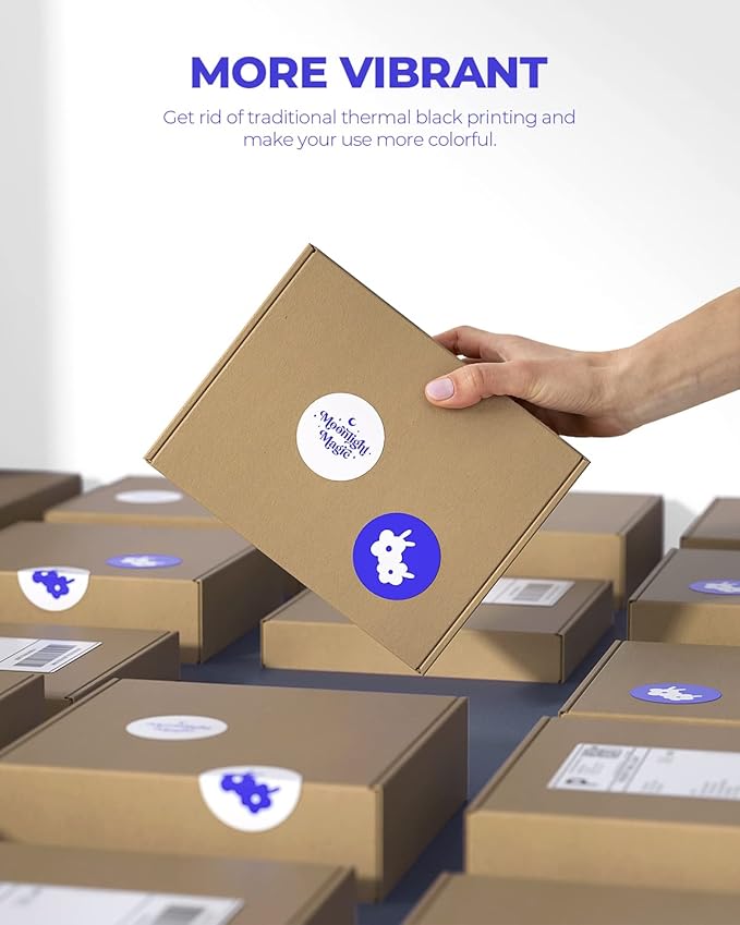 2" Color Printing Thermal Label Stickers+Shipping Label Holder