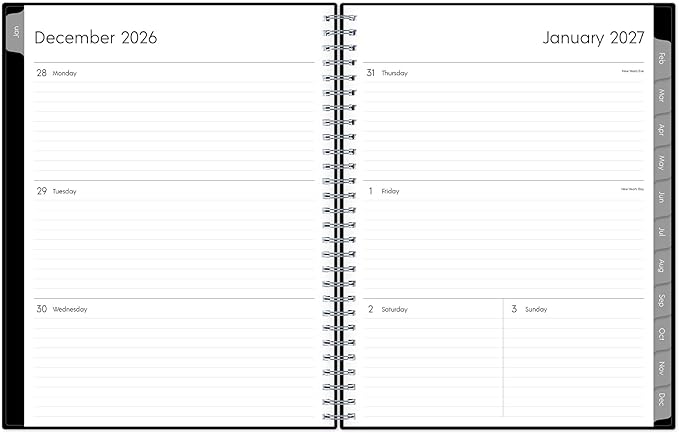 Blue Sky 2027 Weekly and Monthly Planner Calendar, January 2027 - December 2027, 8” x 10.875”, Flexible Cover, Laminated Tabs, Durable Twin Wire Binding, Dainian