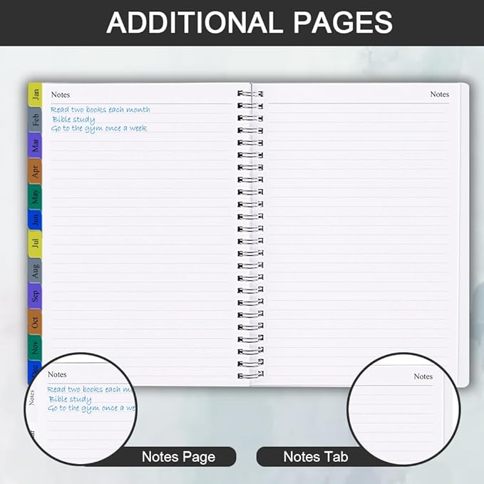 2026 Planner - Planner 2026 for Women & Men, January 2026 - December 2026, Monthly and Weekly Calender Planner with 12 Monthly Tabs, 6.4" x 8.5", Black