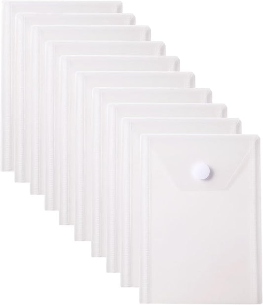 6''x4'' Vertical Plastic Envelopes Hook Loop Closure Coupon Receipt Storage Holder 10 Pack