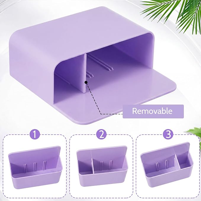 2 Pcs Magnetic Dry Erase Marker Holder Magnetic Pen Holder for Whiteboard Magnet Pencil Storage Organizer for Office Refrigerator Locker Classroom Organization Metal Cabinets (Purple)
