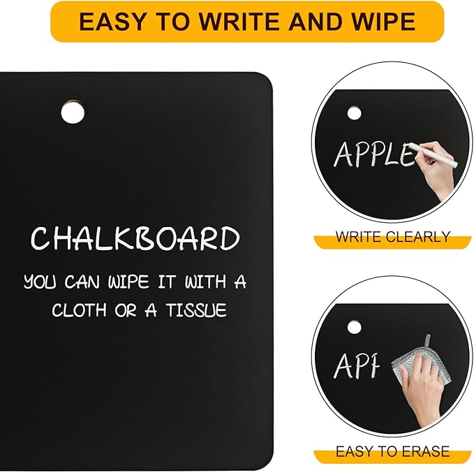 RXMC RUIXUANBOAD Chalkboard, Erasable, with Solid Wood Handle, Including Writing Pen and Cleaning Cloth, Handheld Logo, Information Logo, Menu Price, School, Store, Market, 2 Pieces