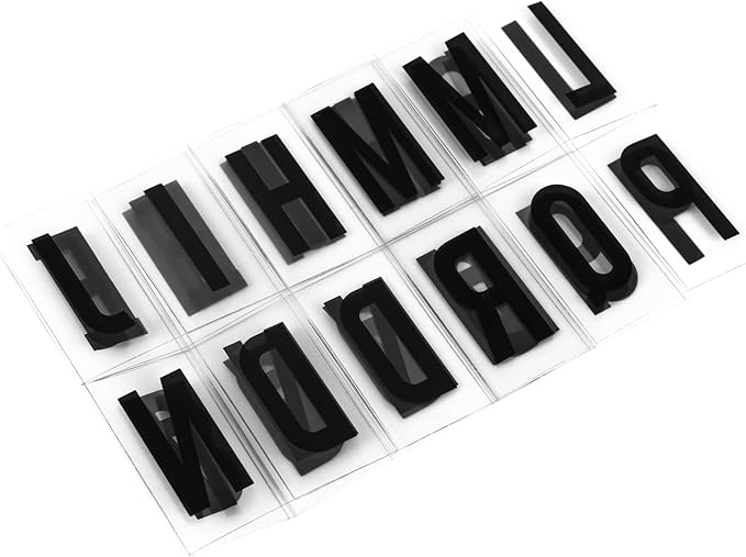 A Set 104Pcs Black Cinematic Lightbox Replacement Letters & Numbers Signs Black for A4 Light Up Letter Box Sign Message Board, Presentation Boards 65.4x35mm (LED Light Box is NOT Included!!)