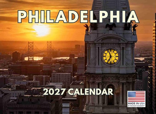 Philadelphia Calendar 2027 Monthly Wall Calender 12 Month