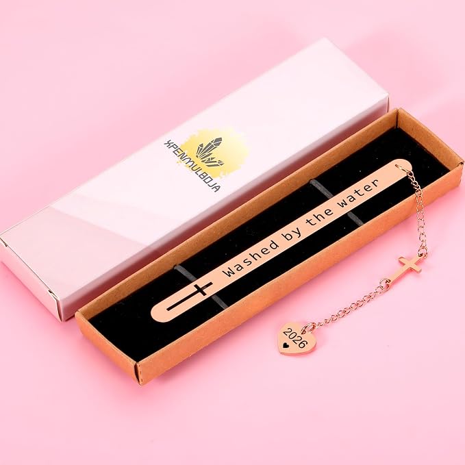 Baptism Gifts for Girls Boys 2026 Christian Bookmark Gifts for Teens Baptism Christening Gift for Godchild Goddaughter Godson Baby Girl Adult Baptism Gift for Women