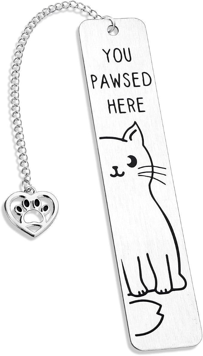Tyqour Cat Bookmarks Gifts for Book Lover,Funny Metal Book Marks for Friends Coworkers, Birthday Christmas Stocking Stuffers for Book Reading Bookish Gifts