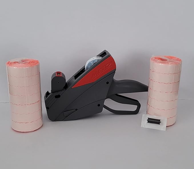 Meto 6.22, Value Pack, 6 Digit Price Gun, Box Fluro Red Labels, Ink Roller