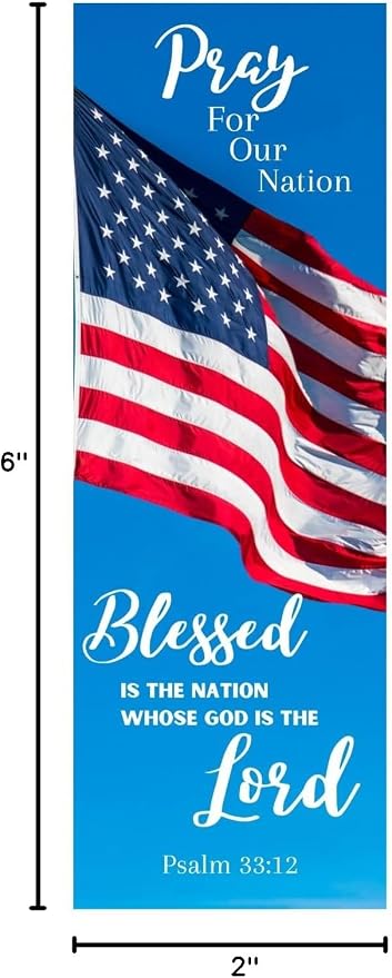100 Pray for Our Nation Patriotic Bible Verse Bookmarks – Made in USA | Psalm 33:12 | Veterans & Military Gifts