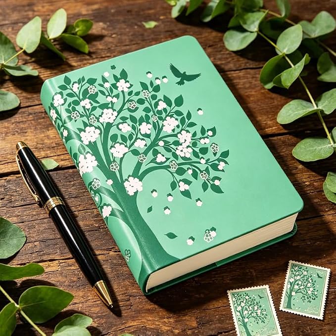 Flower Tree Patern Stretchable Book Cover 15.7"x9.8", Elastic Washable Book Protector for Hardcover Textbooks Paperbacks, Reusable Polyester Book Sleeve for Women