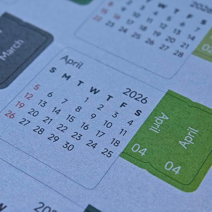 Calendar Stickers Planner Monthly Stickers Self Adhesive Index Tabs for Daily Planners & Journals, Work, School, or Home Management (Growth)
