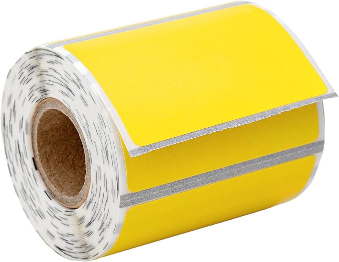 HOUSELABELS 2" x 1.25" Yellow Multipurpose Labels on 0.75" Core Compatible with Zebra and Rollo Printers, 100 Rolls / 280 Labels per Roll