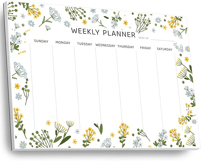Undated Weekly Planner Notepad, 52 Sheet Tear-Off Weekly To Do List Notepad, Desk Planner Pad Calendar, Blank Calendar for Daily Habit Tracking/Menu Planning(8.26"x11,69")