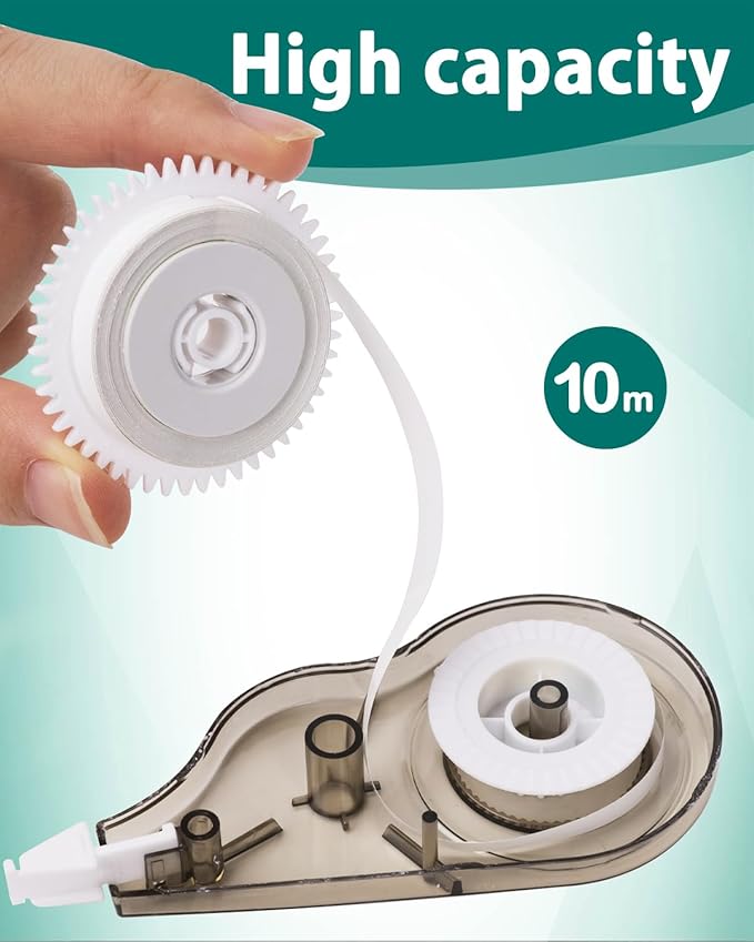 Dynta Correction Tape 28 Pack, White Mistake Out, Transparent Dispenser, 1/5 Inch X 32.8 Ft (5mmx10m), Correction Supplies Ergonomic Design Instant Fixes
