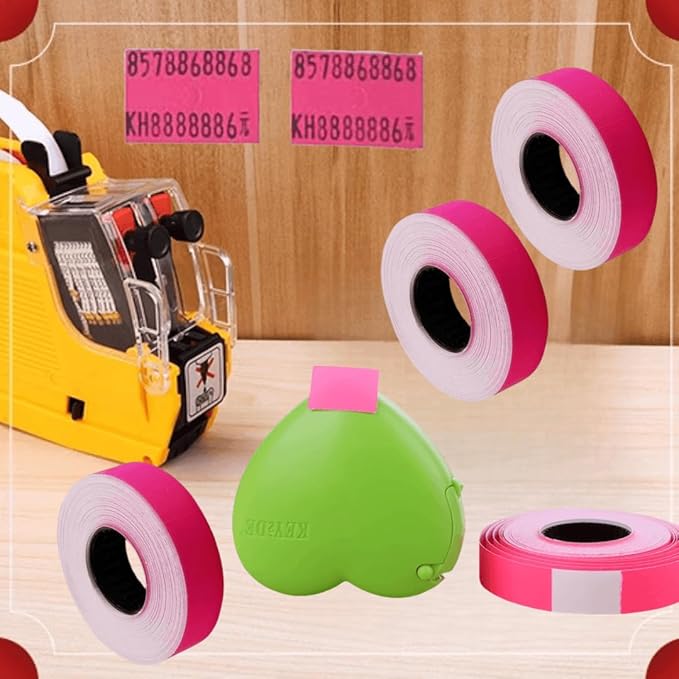 MX-6600 Price Gun Labels, 2 Line Pricemarker Labels Paper for Price and Date Guns, Suitable for MX-6600, MX-6602, G6000, YH-689, 5000pcs-10 Roll (Without Gun) Pink