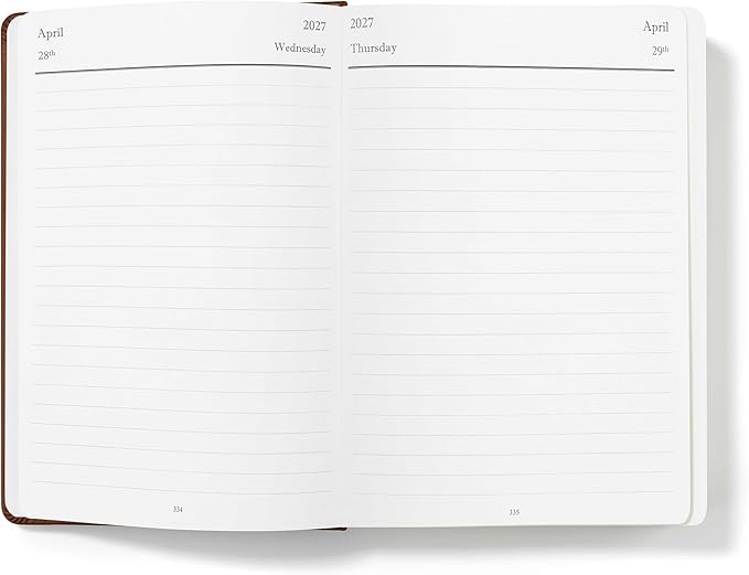 Wykeham's Executive 2026-27 Daily Journal Planner – Mid-Year Academic Diary (Personalized Brown, 8.5"×5.5")