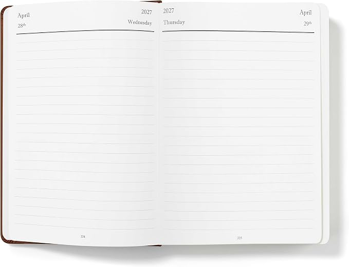 Wykeham's Executive 2026-27 Daily Journal Planner – Customization Available – Mid-Year Academic Diary – July 2026 to June 2027 (Personalized Brown, 8.5"×5.5")
