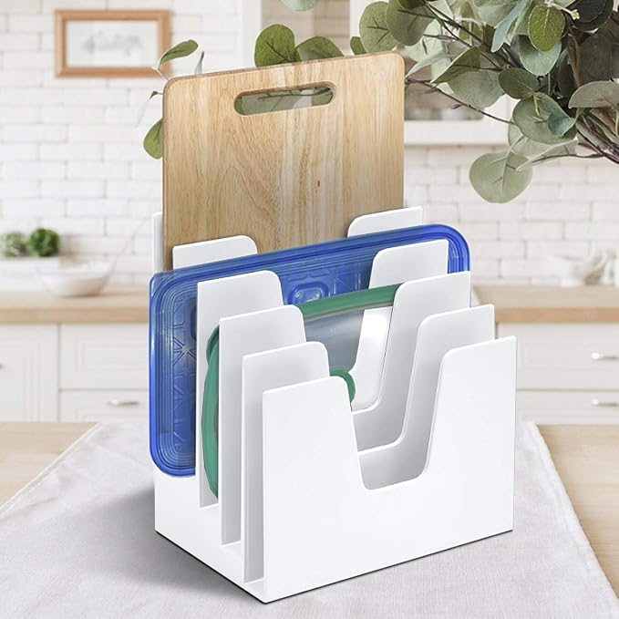 Acrimet 5 Section Incline File Sorter Organizer, Mail, Folder, Letter Desk Organizer, Rack for Office Organization Desktop (Plastic) (White Color)