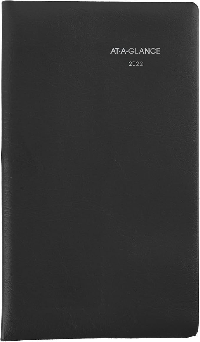 2022 Pocket Calendar by AT-A-GLANCE, Monthly Planner, 3-1/2" x 6", Pocket Size, DayMinder, Black (SK5300)