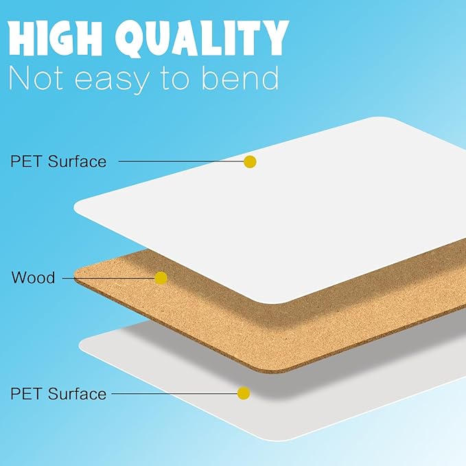 Small White Board Dry Erase, 8 Packs Double Sided Mini Whiteboards with 8 Markers and 8 Erasers 7'' x 10''