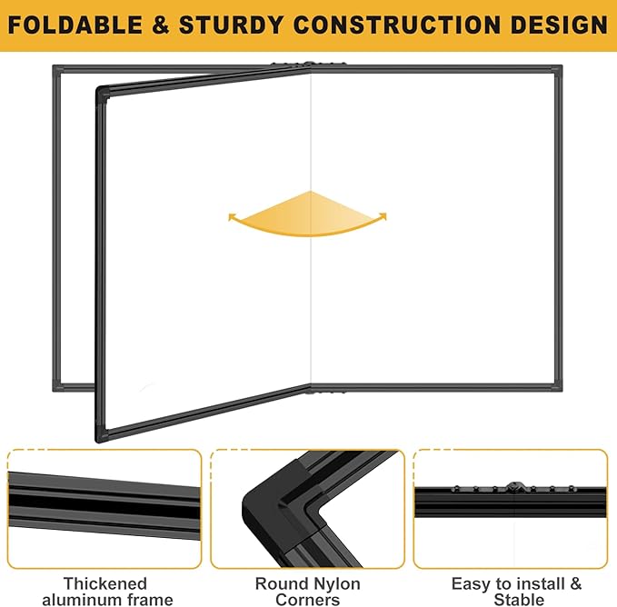 60"X40" Large Magnetic Whiteboard for Wall - Non-Glare Coated Surface, Heavy-Duty Hanging Dry Erase Board with Black Aluminum Frame for Office, Classroom & Home (Full Accessory Kit Included)