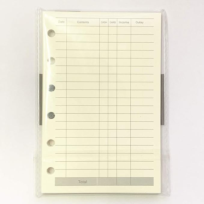 A7 Planner Refill, A7 Agenda Refill Paper Finance Records for 6 Rings Filofax, Accounting Design Inserts, 6 Holes/100gsm,Pocket Size 4.84 x 3.23'', Harphia