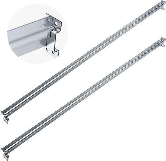 2 Pack Universal File Bars for Filing cabinet Lateral Front to Back File Drawer Rail for Hanging Wood Cabinets Office Storage to Keep Organized (Silver)