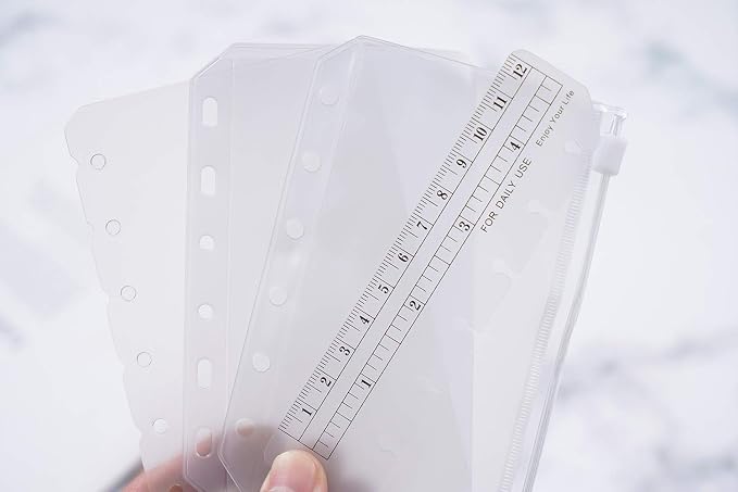 Moterm 2 PCs Page Lifter(Transparent Separator), 1 PC Bookmark Ruler, 1 PC PVC Storage Card Holder and 1 PC Zipper Bag for A7 Planner