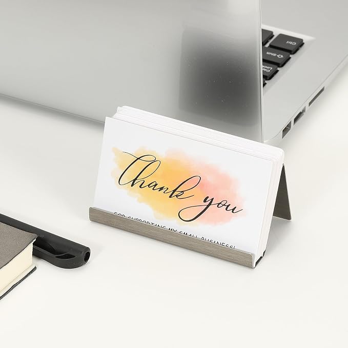 PATIKIL Business Card Holder for Desk, 3Pcs Business Card Holders Stainless Steel Card Stand Organizer Cards Display for Office Exhibition, Green