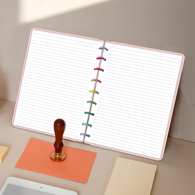 200 Sheets 9-Disc Discbound Lined Refills Paper for Happy Planners Insert, Classic Size Lined Paper, 100gsm White Paper, 7" x 9.25"