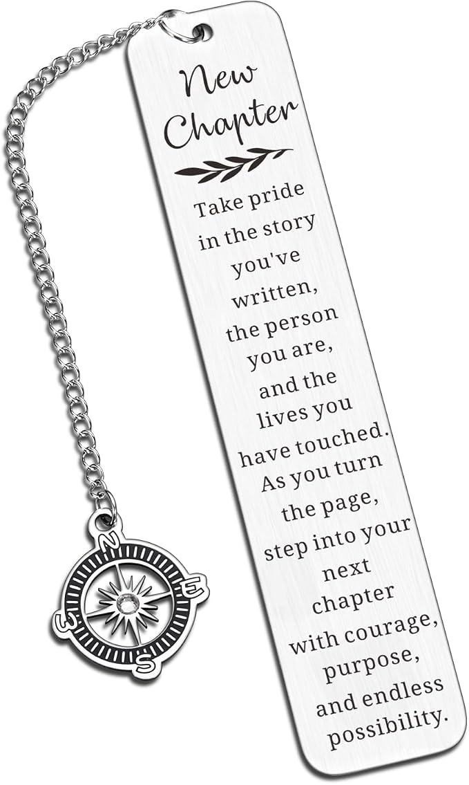 Graduation Gifts for Women Men, Good Luck Gifts for Women, Retirement Gift for Woman Boss Teacher Nurse, Going Away Farewell Goodbye Gift for Coworker Friend, Compass Bookmark