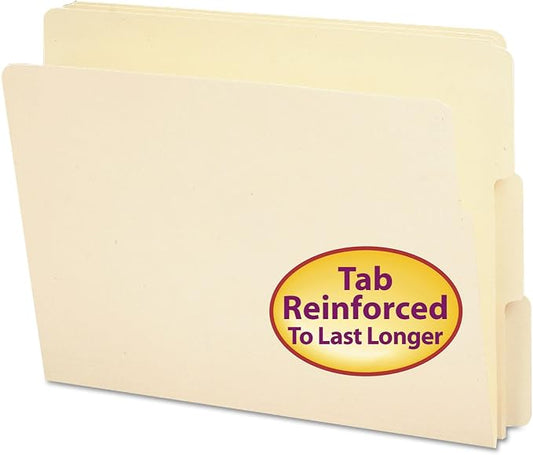 Smead End Tab File Folder, Shelf-Master Reinforced 1/3-Cut Tab, Letter Size, Manila, 100 per Box (24134)