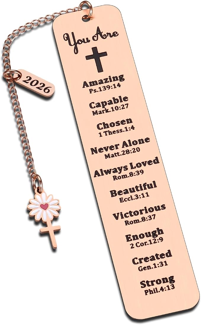 Baptism Gifts for Teen Girl Women 2026 - Christian Bookmarks for Women Men Kids, Bible Bookmark Catholic Baptism Gifts for Girls 8-10, Baptismal Christening Gift for Girls Easter Basket Stuffers