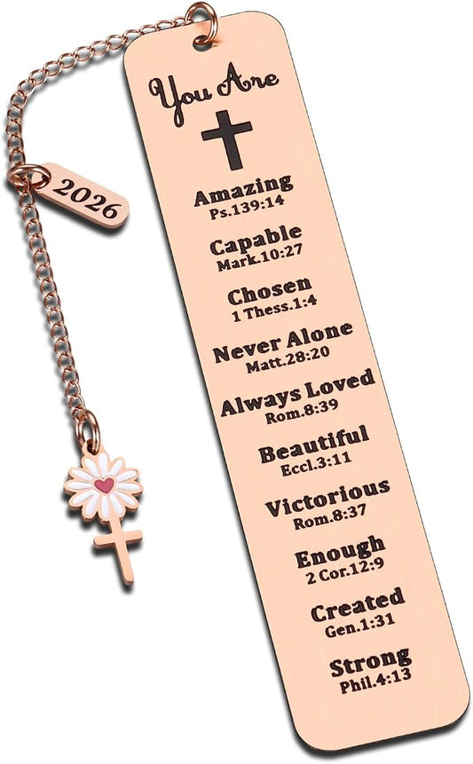 Baptism Gifts for Teen Girl Women 2026 - Christian Bookmarks for Women Men Kids, Bible Bookmark Catholic Baptism Gifts for Girls 8-10, Baptismal Christening Gift for Girls Easter Basket Stuffers