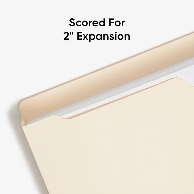 Smead File Jacket, Reinforced Straight-Cut Tab, 2" Expansion, Legal Size, Manila, Value Filing Pack of 50