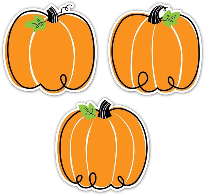 CTP Doodle Pumpkin 6" Cut-Outs Learning Décor Accents for Halloween & Fall Classroom Theme (Creative Teaching Press 10590)